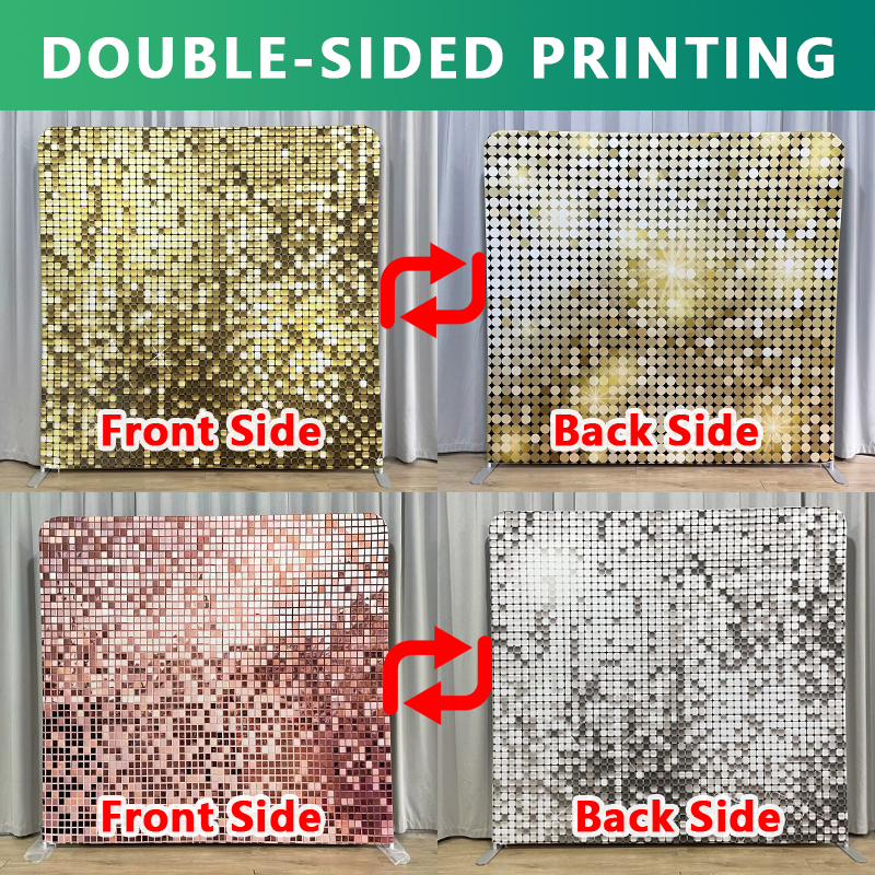 Sequin Fabric Panel - 8x8ft Gold Glitter Photo Fabric Backdrop