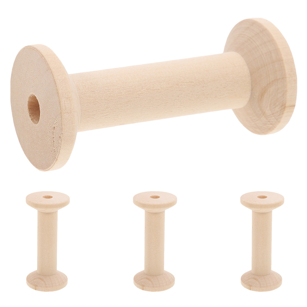 Embroidery Craft - 4Pcs Wooden Spool Set Large Capacity