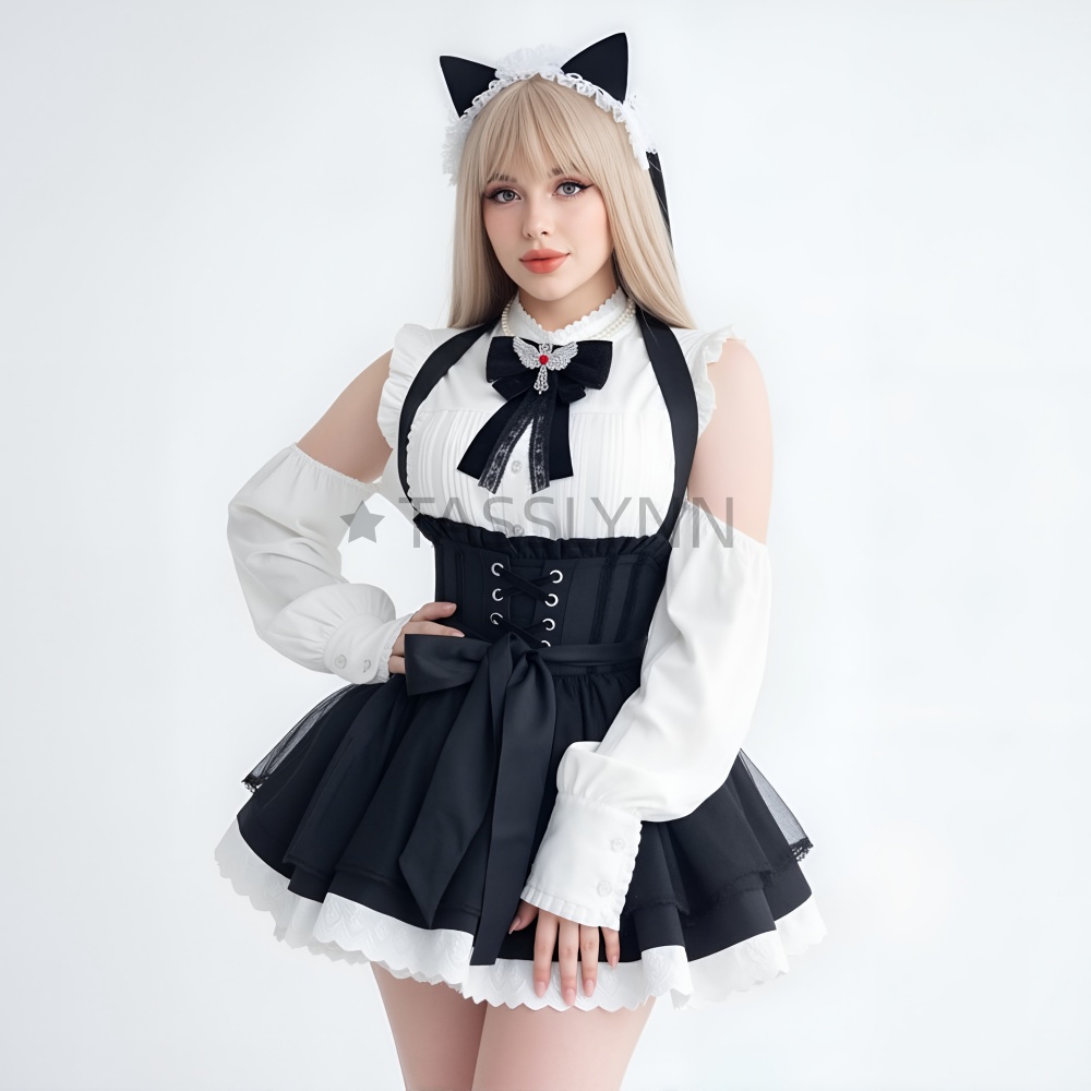 Cat Ear Nun Maid Dress Women's - Embellish Knit avaliação e preço