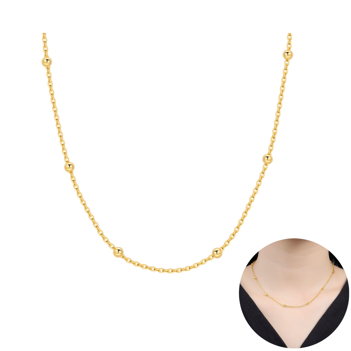 Orstarry S925 Sterling Silver  - Pearl Trim Chain avaliação e preço