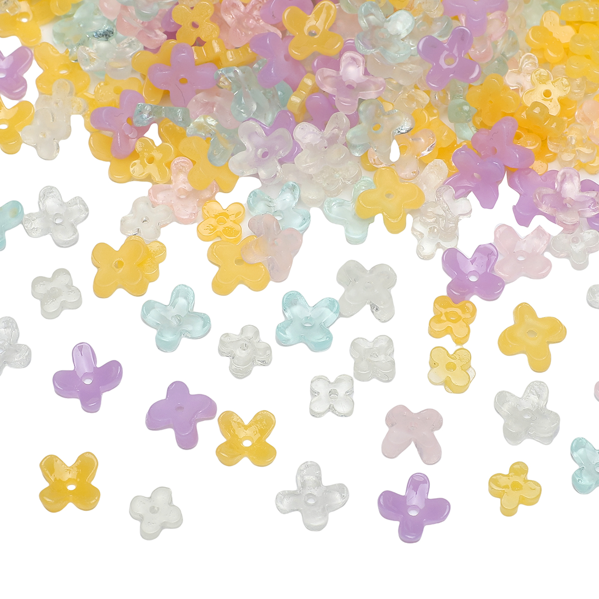 20pcs 5 7mm Resin 4 Petals Flo - Embellishment Crafts avaliação e preço