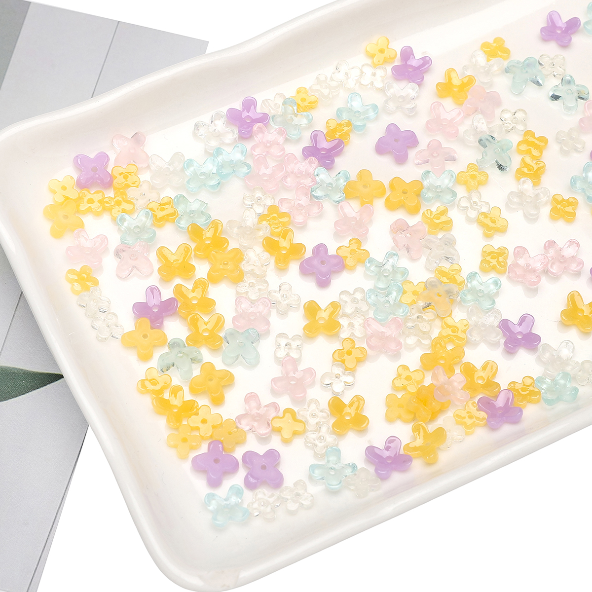 20pcs 5 7mm Resin 4 Petals Flo - Embellishment Crafts avaliação e preço