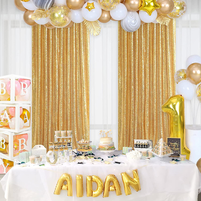 Gold/Silvery Sequin Backdrop C - Sequin Fabric Panel avaliação e preço