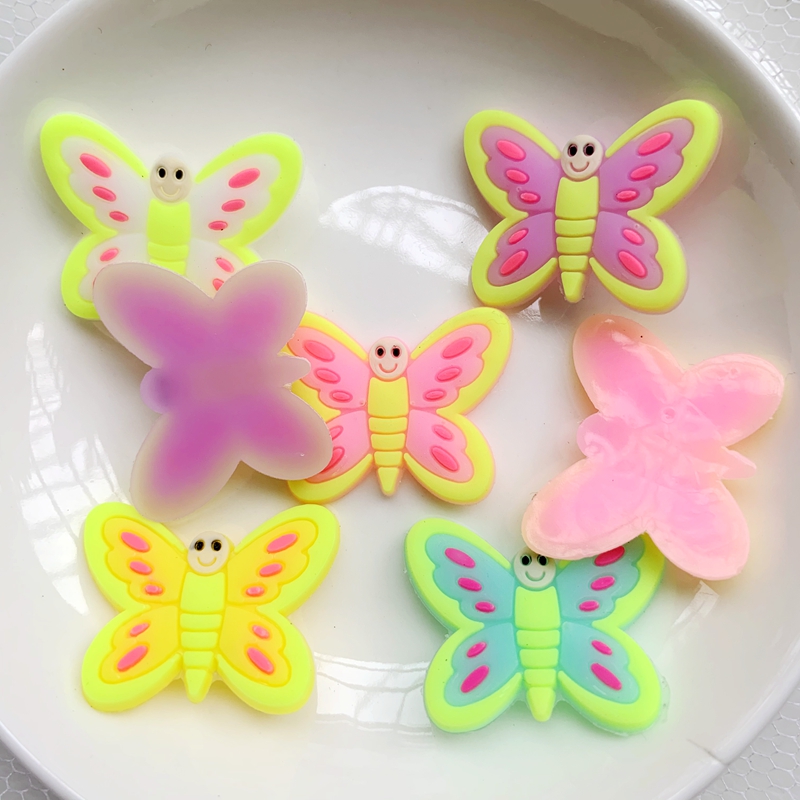 10pcs Cute Large butterfly PVC - Embellishment Glue Craft avaliação e preço