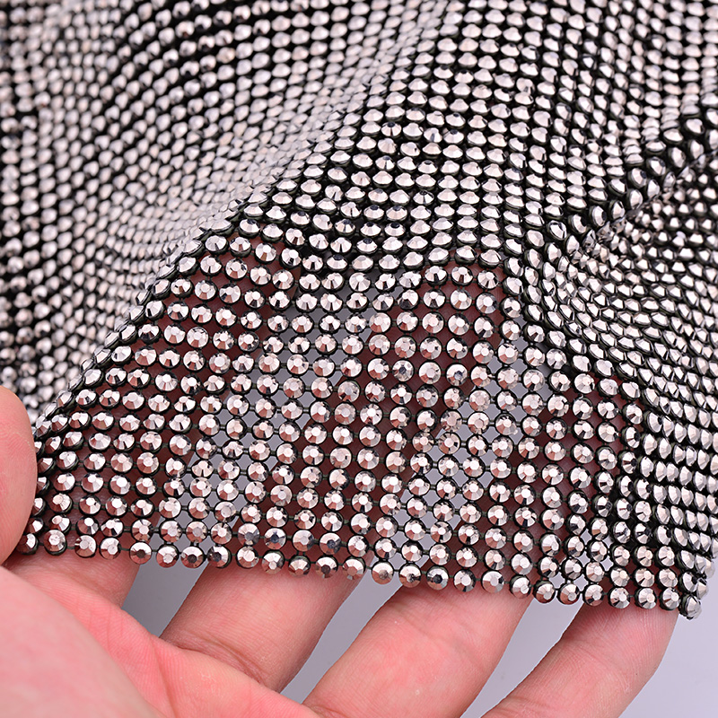 JUNAO 45*120cm Black Gold Crys - Crystal Mesh Fabric avaliação e preço
