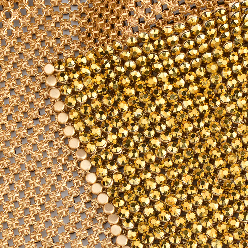 JUNAO 45*120cm Black Gold Crys - Crystal Mesh Fabric avaliação e preço