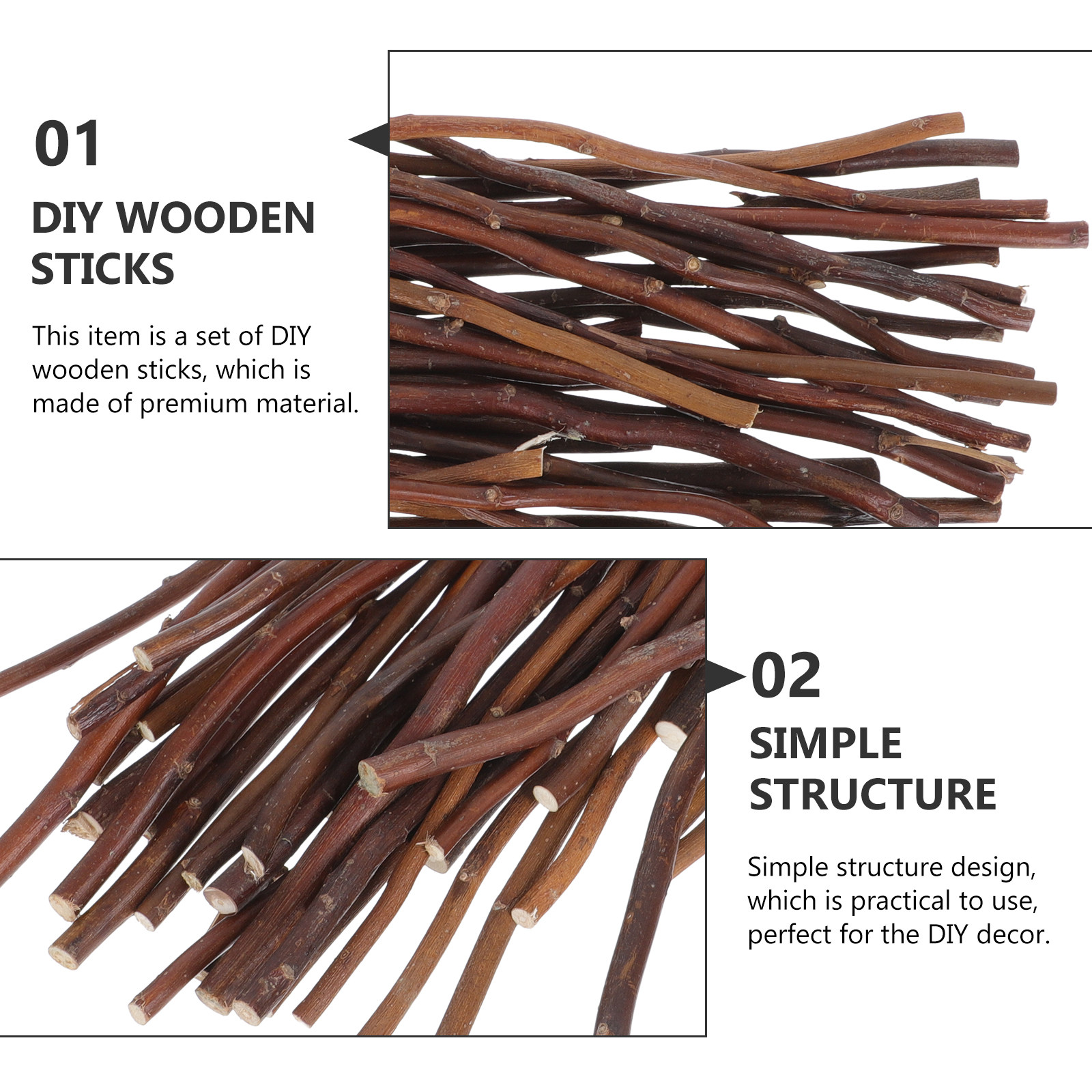40Pcs DIY Wooden Sticks Natura - Embellish Craft avaliação e preço