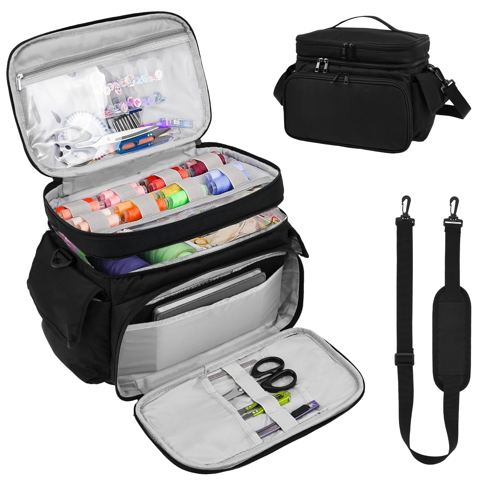 Large Sewing Bag Wool Knitting - Craft Embellishment Storage avaliação e preço