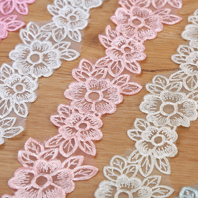 5CM Width Embroidered Organza  - Lace Ribbon Trim avaliação e preço