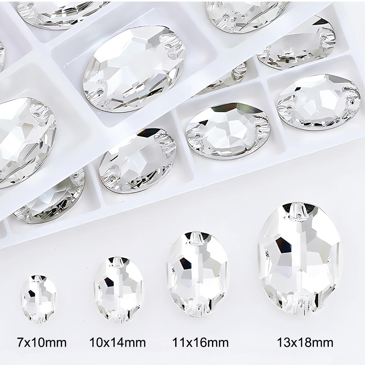Oval Ellipse Crystal Clear Gla - Sew On Rhinestone avaliação e preço