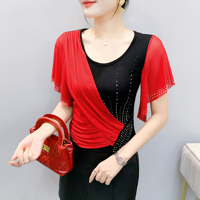 2025 Summer Women's Mesh Top:  - Beaded Trim Fringe avaliação e preço