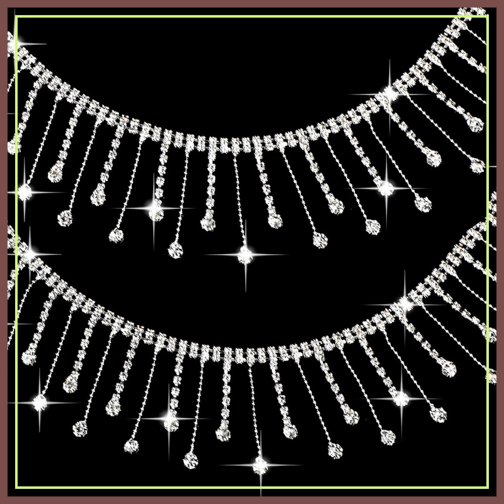 2 Yards Rhinestone Fringe Trim - Beaded Trim Fringe avaliação e preço