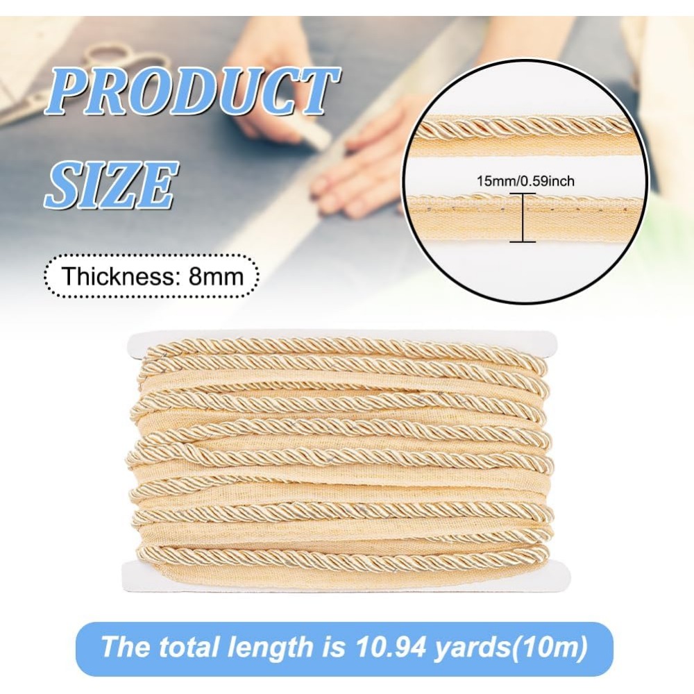 11 Yards Twisted Lip Cord Trim - Cord Trim Twisted avaliação e preço
