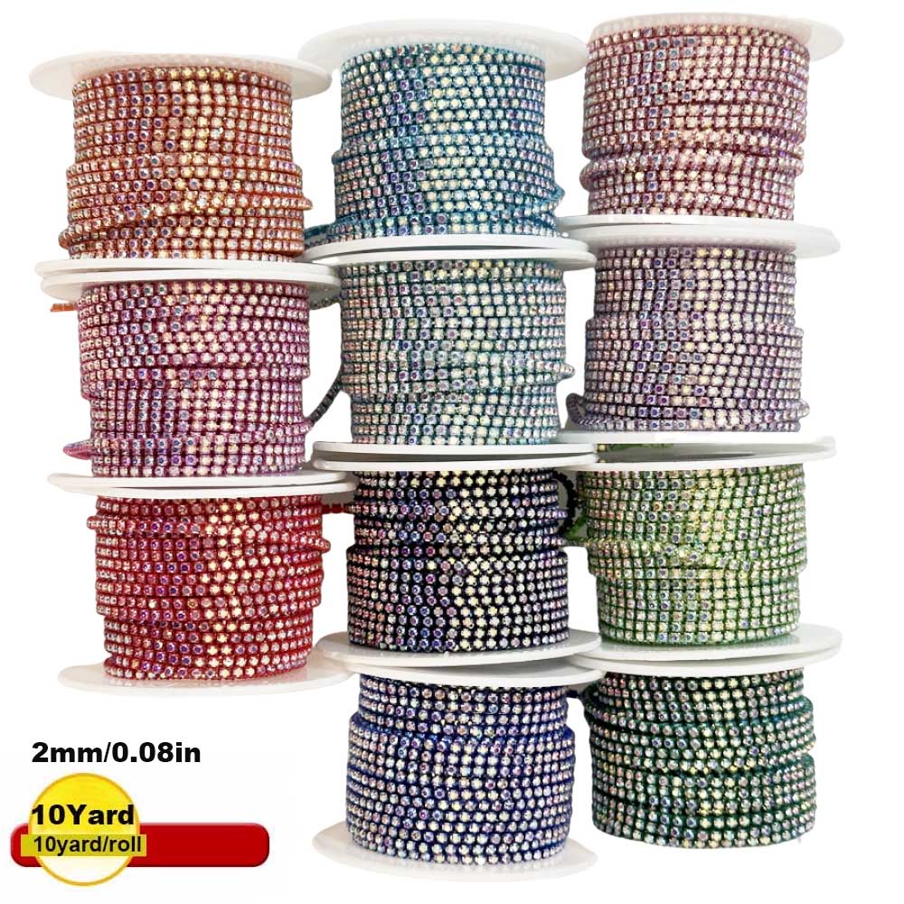 9m New 2mm Crystal AB Rhinesto - Sew On Rhinestone avaliação e preço