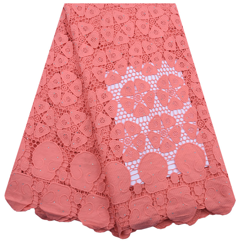 African Guipure Lace Fabric Wi - Crystal Mesh Fabric avaliação e preço