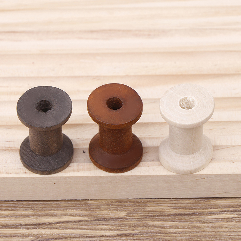10Pc Vintage Wooden Spools DIY - Organza Ribbon Spool avaliação e preço