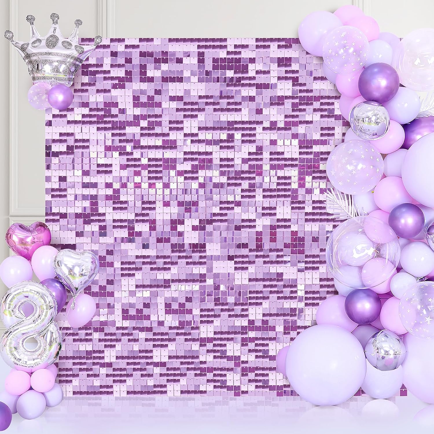 12PCS/Set Light Purple Shimmer - Sequin Fabric Panel avaliação e preço