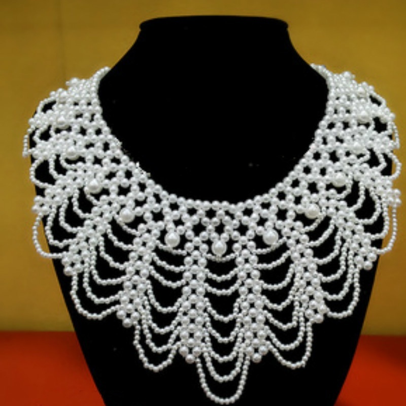 New Pearl Beaded Lace Trim Col - Beaded Trim Fringe avaliação e preço