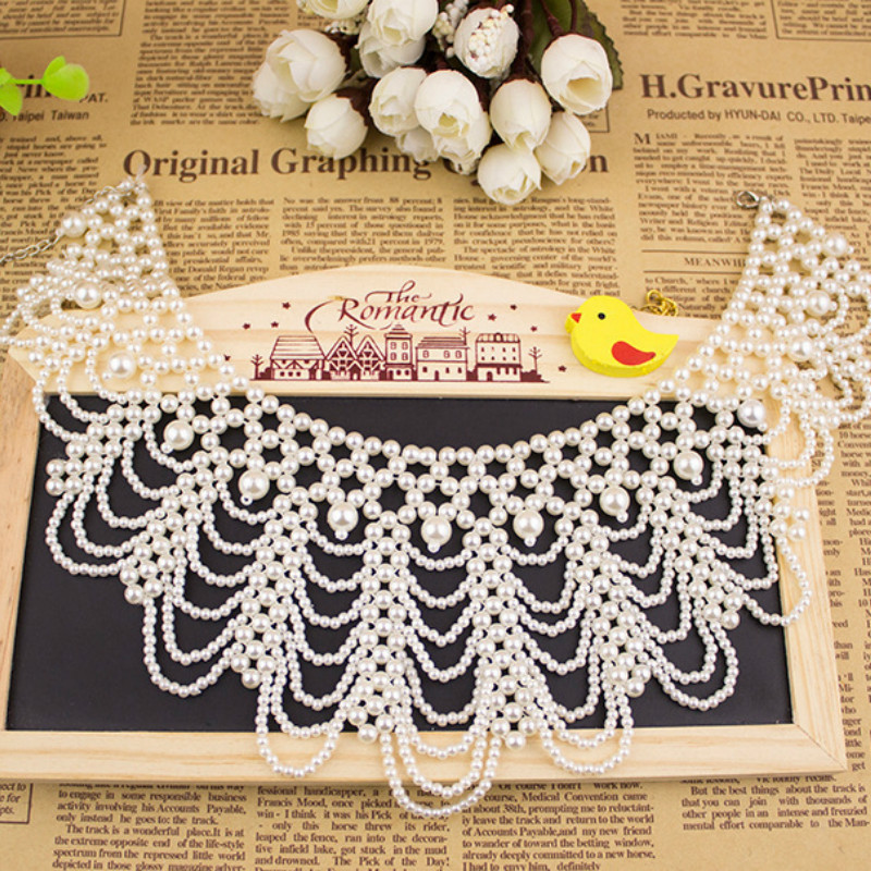 New Pearl Beaded Lace Trim Col - Beaded Trim Fringe avaliação e preço
