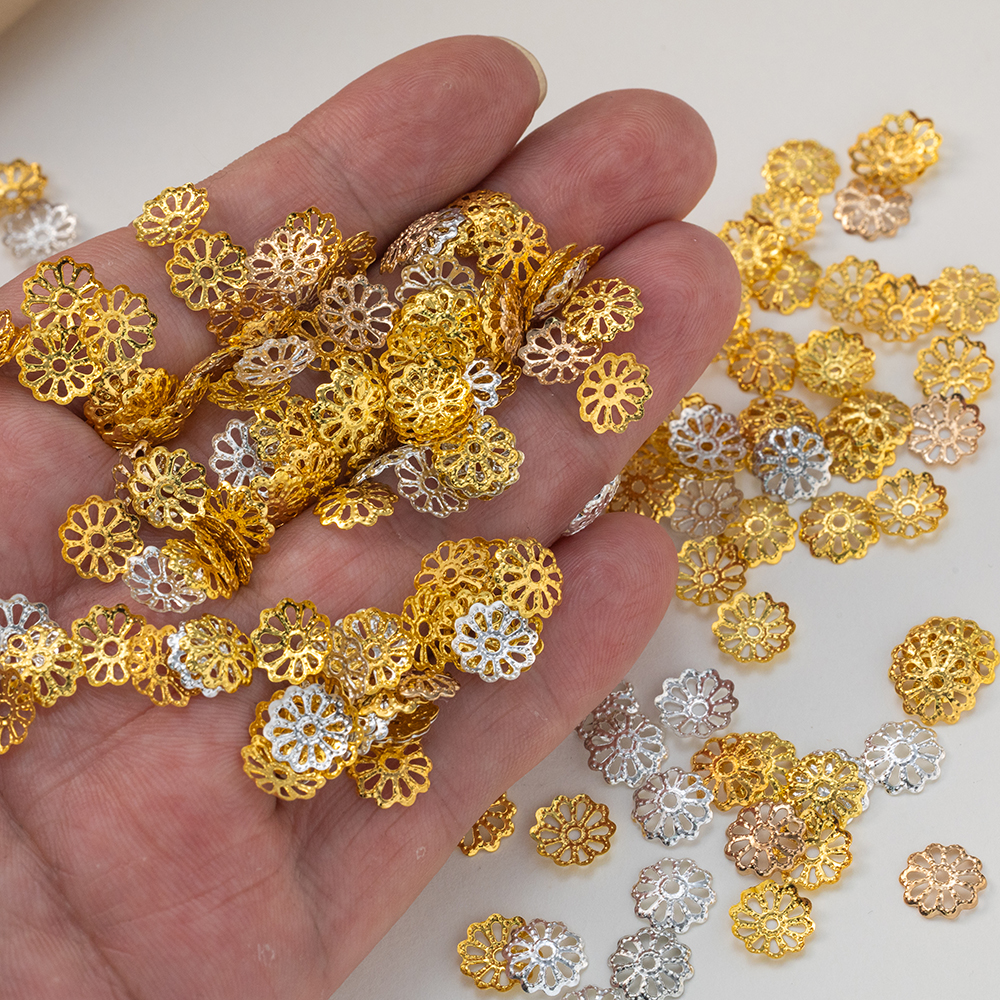 200pcs 7/9mm Filigree Flower H - Embellishment Crafts avaliação e preço
