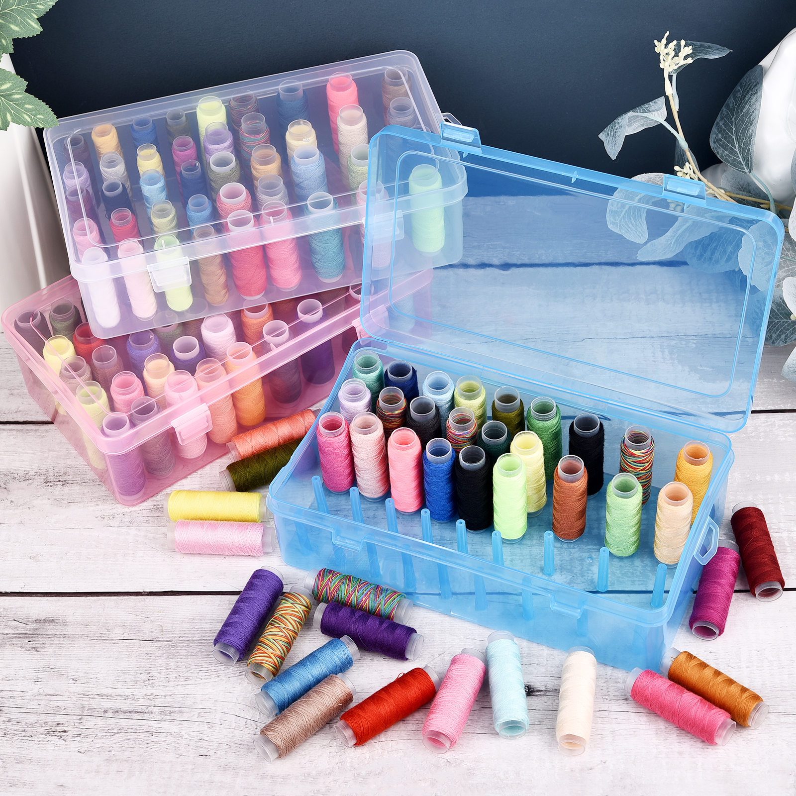 New Sewing Thread Box 42 Piece - Craft Embellishment Storage avaliação e preço