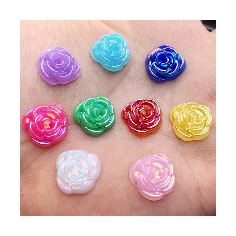 40pcs 14mm Gold Rose Flowers R - Embellishment Glue Craft avaliação e preço