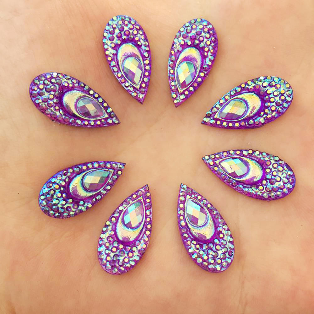 40PCS Resin 10*20mm Teardrop P - Embellishment Glue Craft avaliação e preço