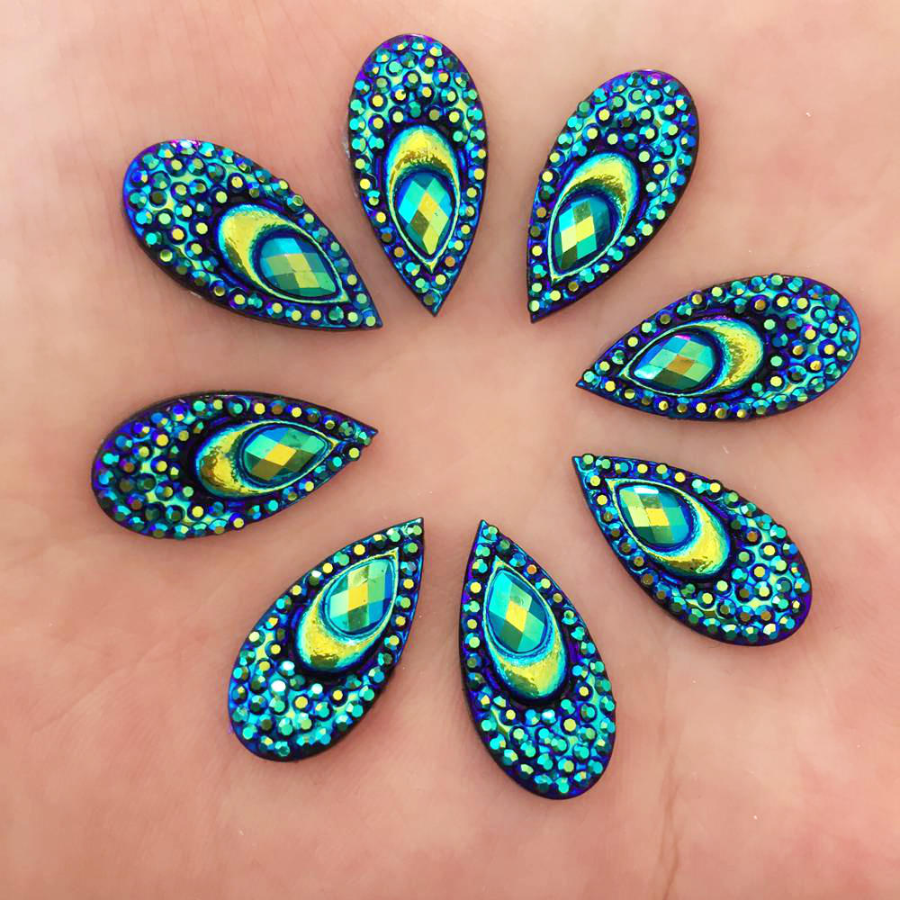 40PCS Resin 10*20mm Teardrop P - Embellishment Glue Craft avaliação e preço