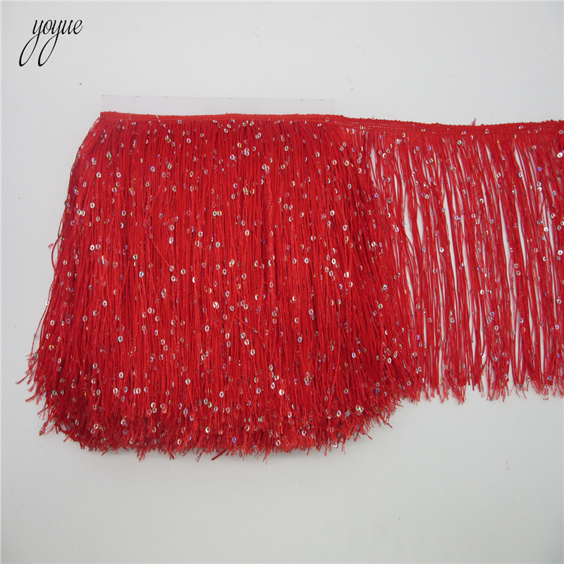 YOYUE 1Yard 20CM Long Polyeste - Beaded Trim Fringe avaliação e preço