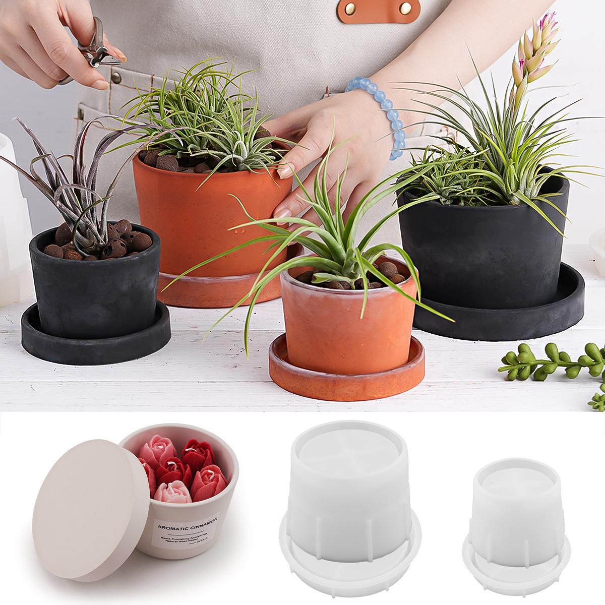 Round Candle Jar Silicone Mold - Craft Embellishment Storage avaliação e preço