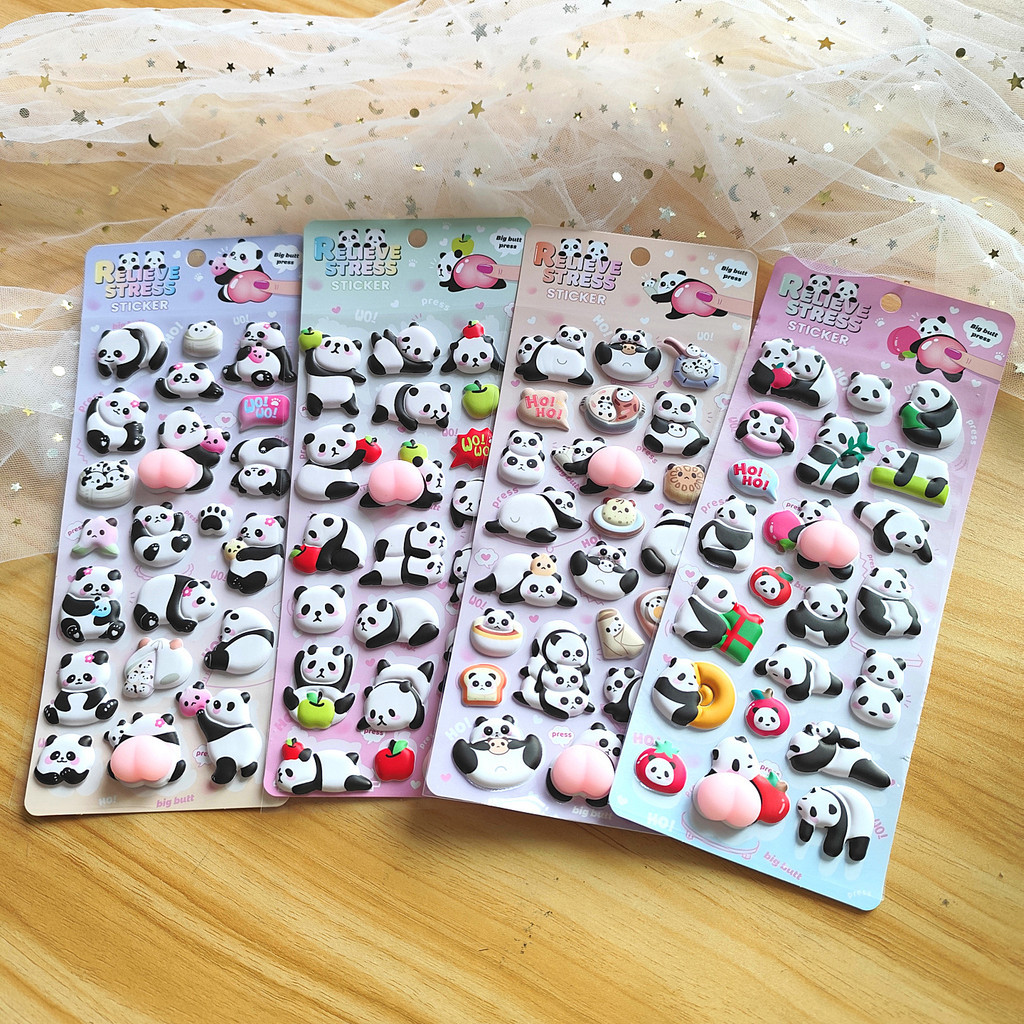 4-Piece Cute Panda Stress Reli - Craft Embellishment World avaliação e preço