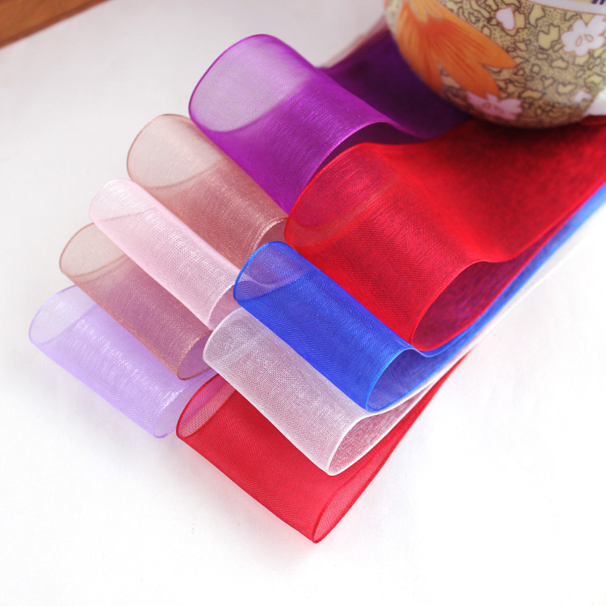 50 Yards 10/20/25mm Width Spoo - Organza Ribbon Spool avaliação e preço