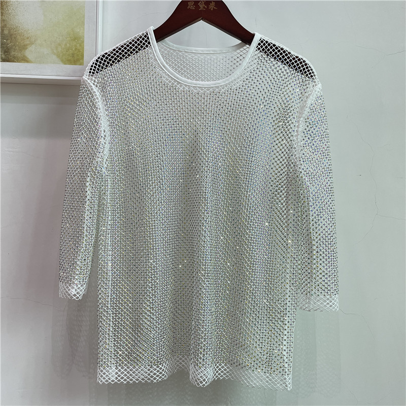 ColorShiny Diamonds  Electric  - Crystal Mesh Fabric avaliação e preço