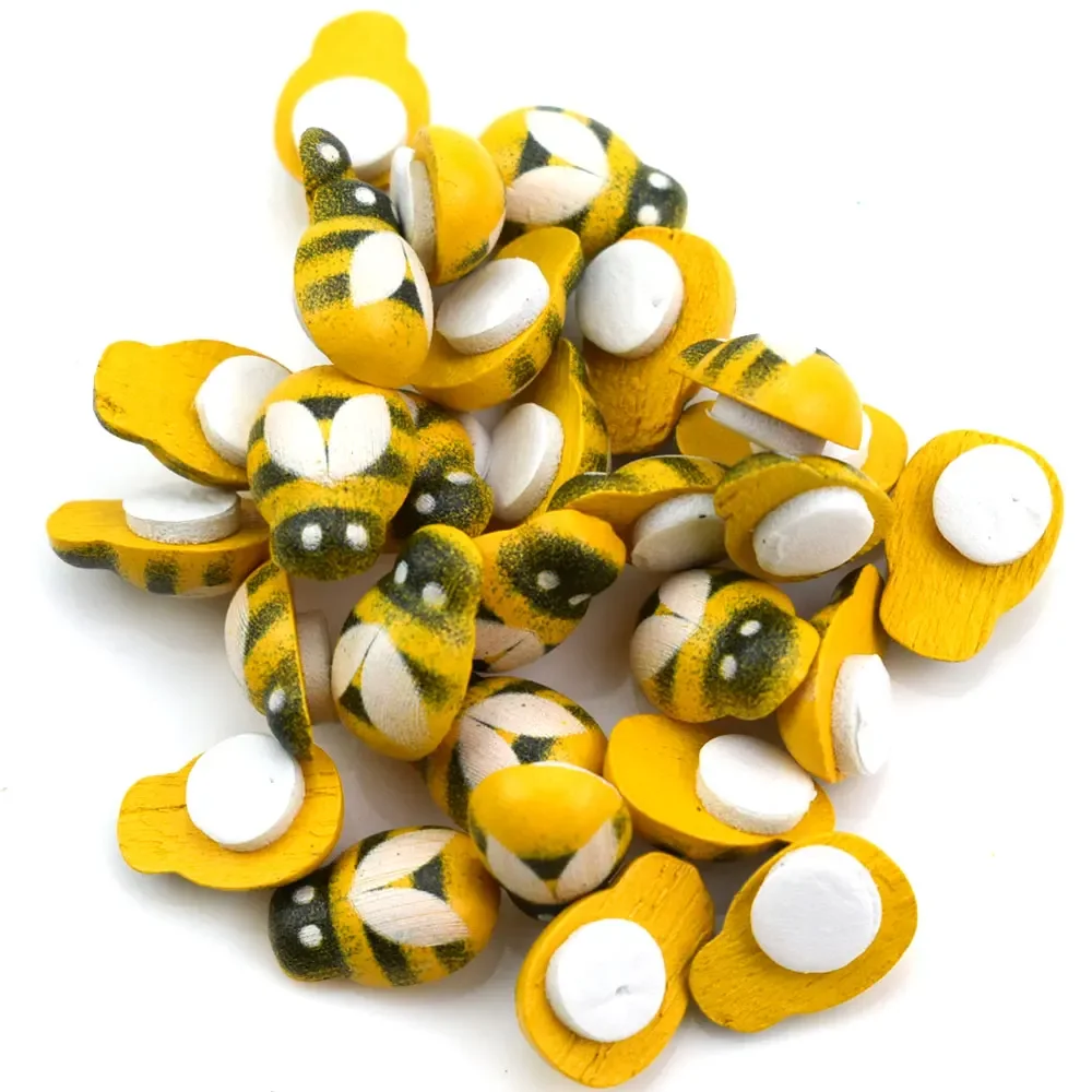 50pcs Yellow Wood Glue Buttons - Embellishment Glue Craft avaliação e preço