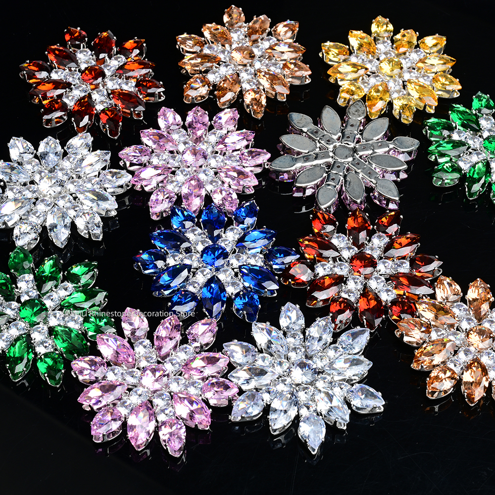 2Pcs Luxury Zircon Crystal Fla - Embellishment Glue Craft avaliação e preço