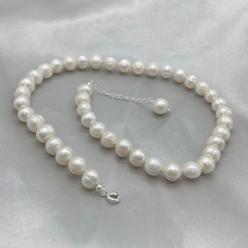 9-10mm Freshwater Pearl Neckla - Pearl Trim Chain avaliação e preço