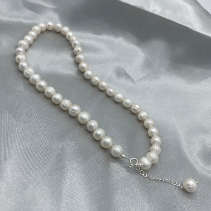 9-10mm Freshwater Pearl Neckla - Pearl Trim Chain avaliação e preço