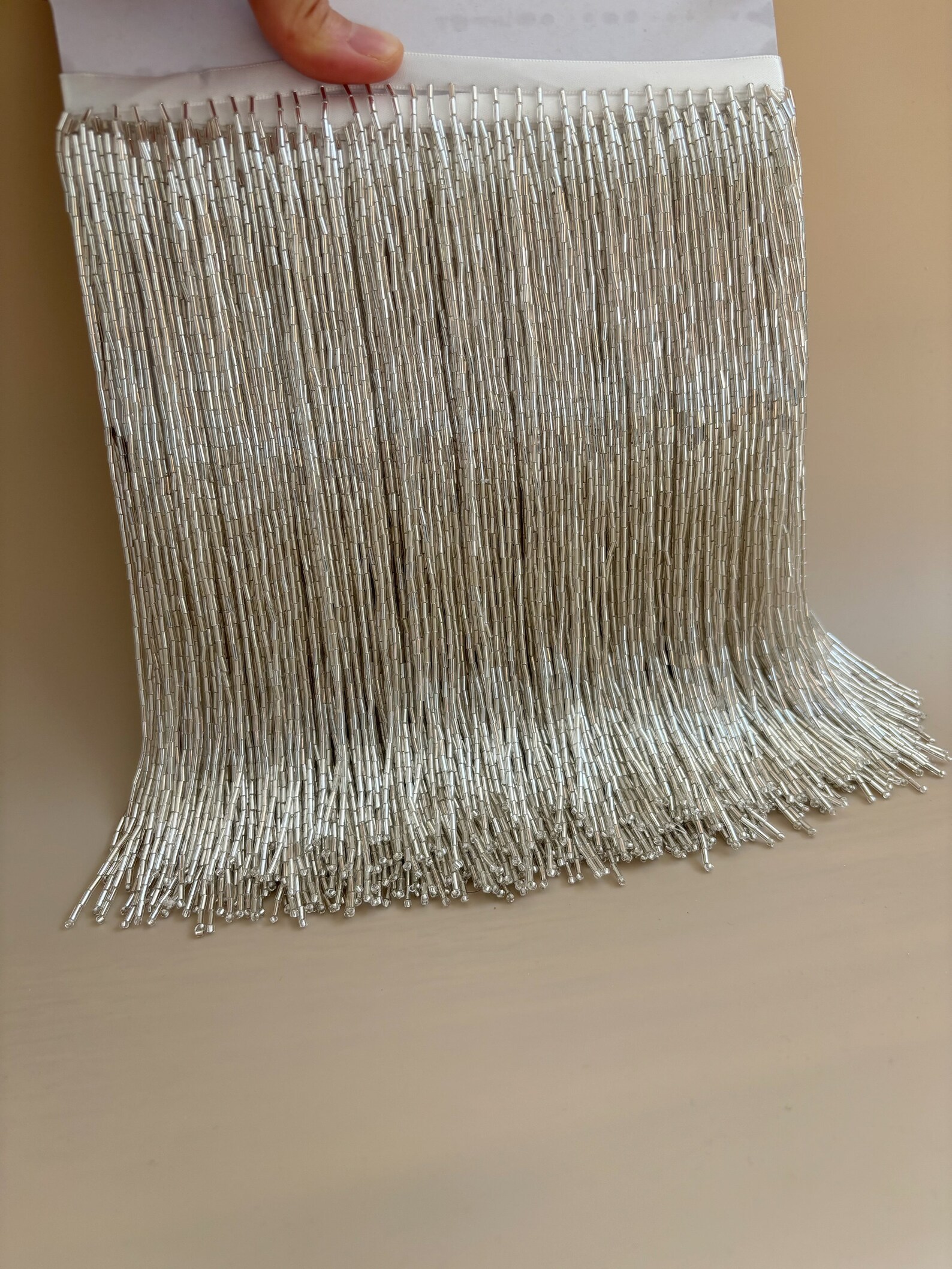Silver Bead Fringe Trim For Ha - Beaded Trim Fringe avaliação e preço