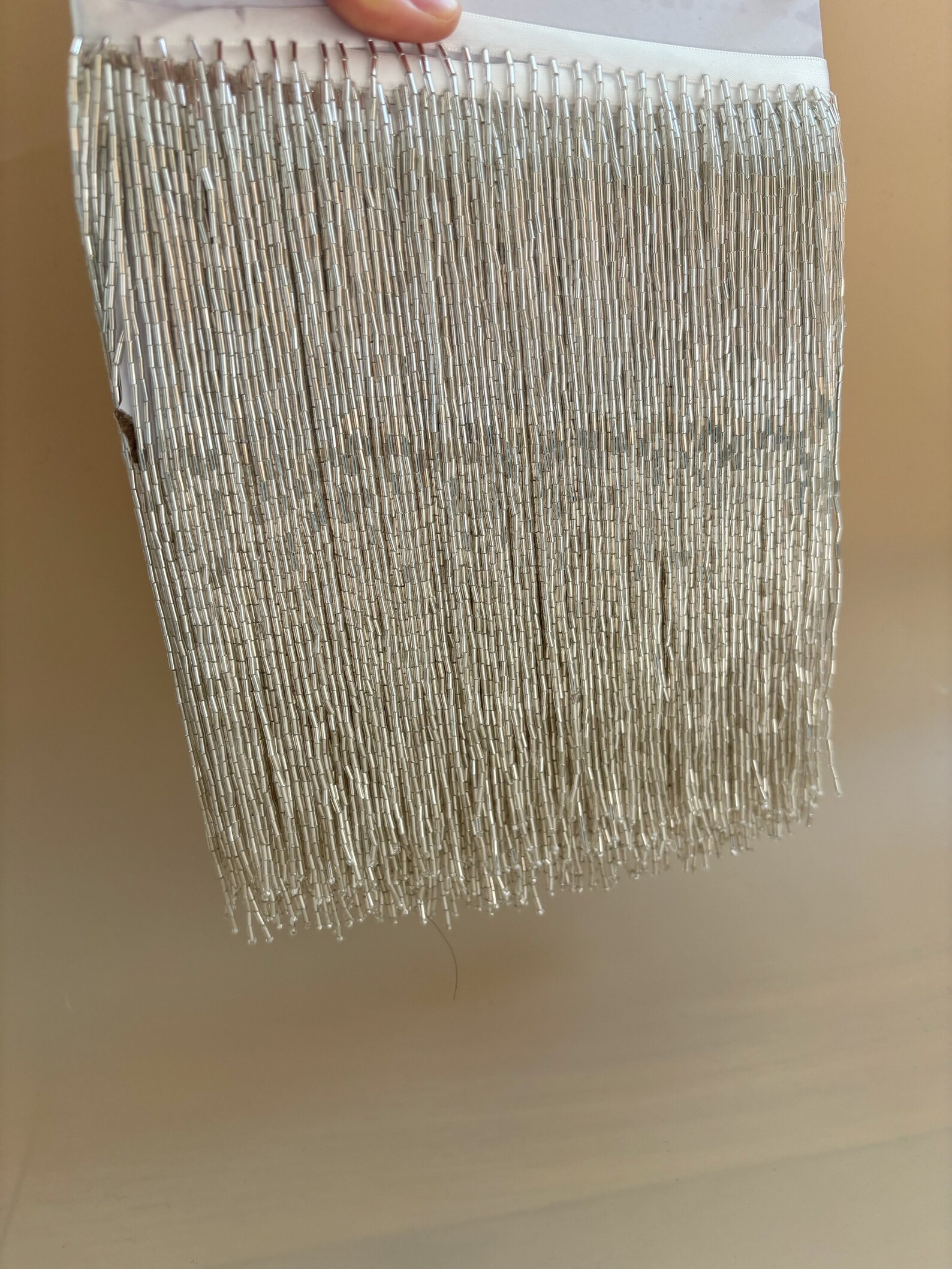 Silver Bead Fringe Trim For Ha - Beaded Trim Fringe avaliação e preço