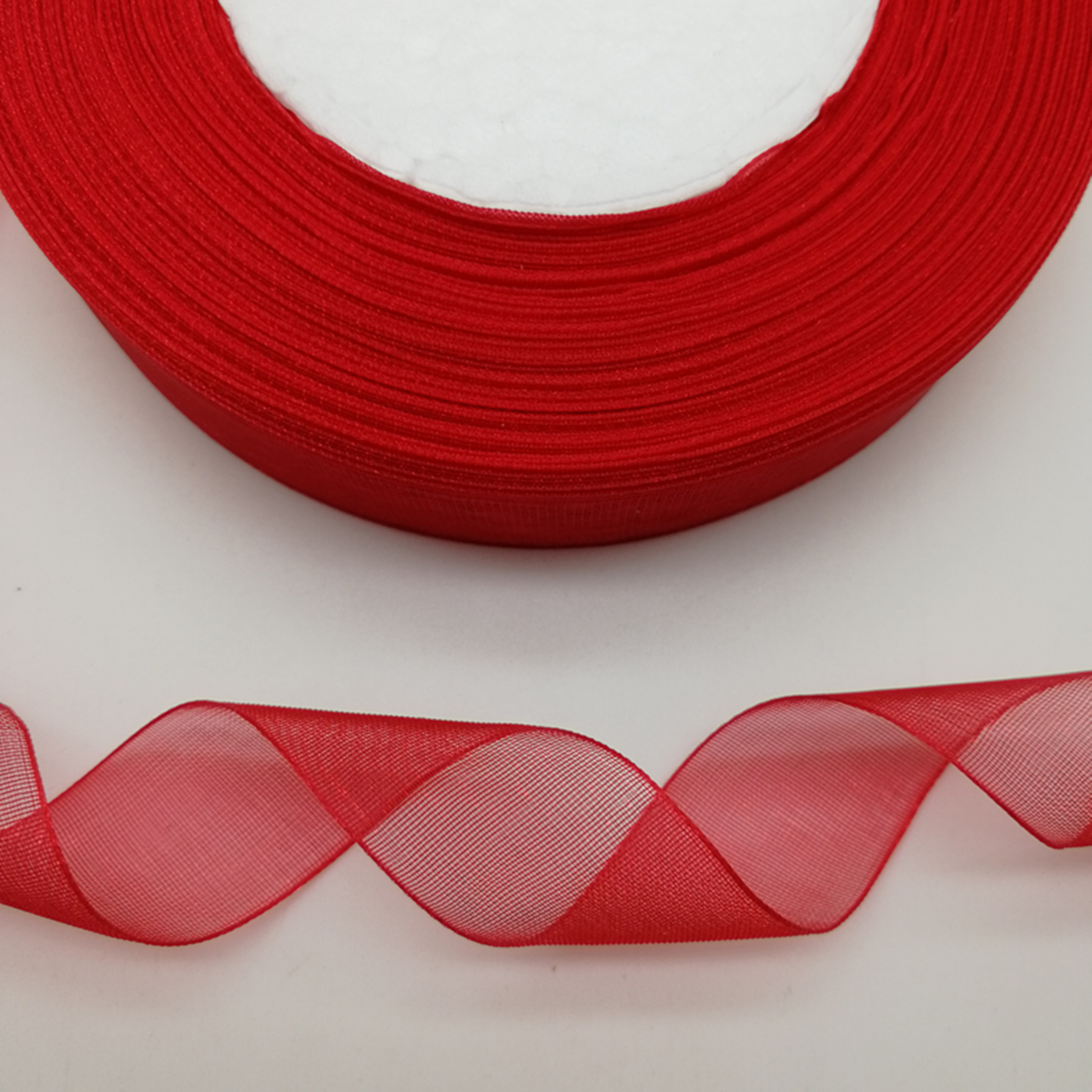 Hot 10mm 50Yards Spool Satin E - Organza Ribbon Spool avaliação e preço