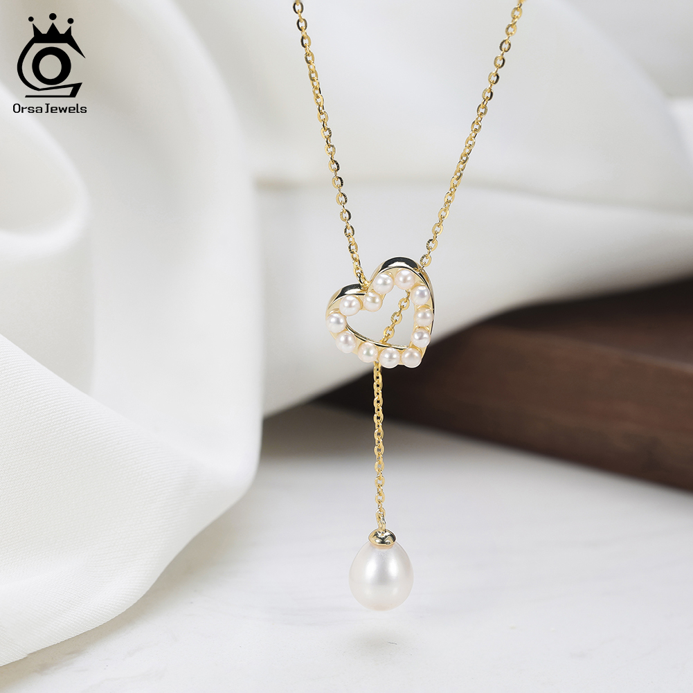 ORSA JEWELS S925 Love Heart Pe - Pearl Trim Chain avaliação e preço