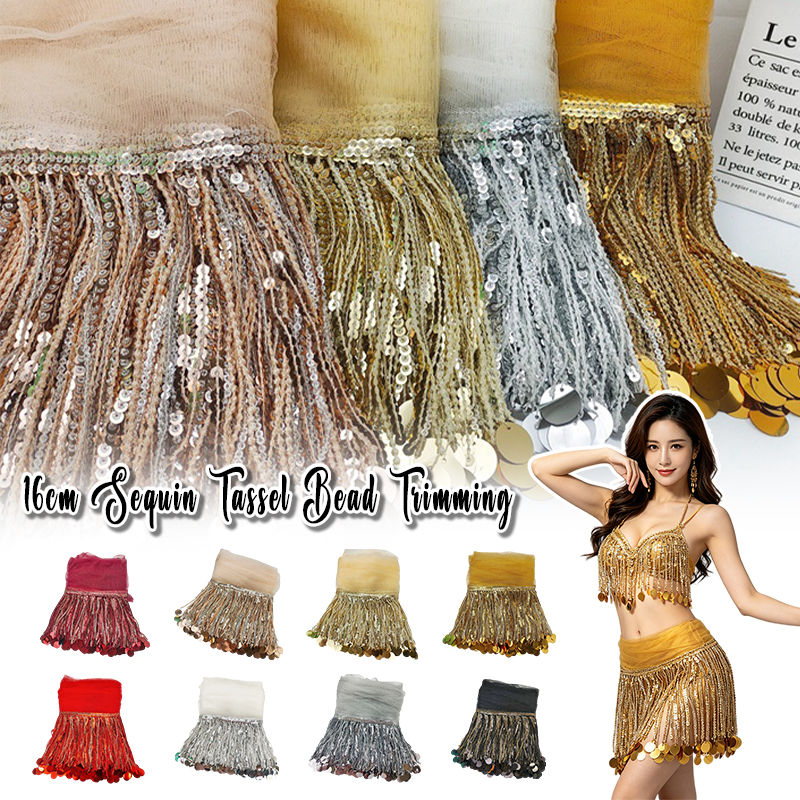 10 Yards Sequins Tassel Lace T - Lace Ribbon Trim avaliação e preço