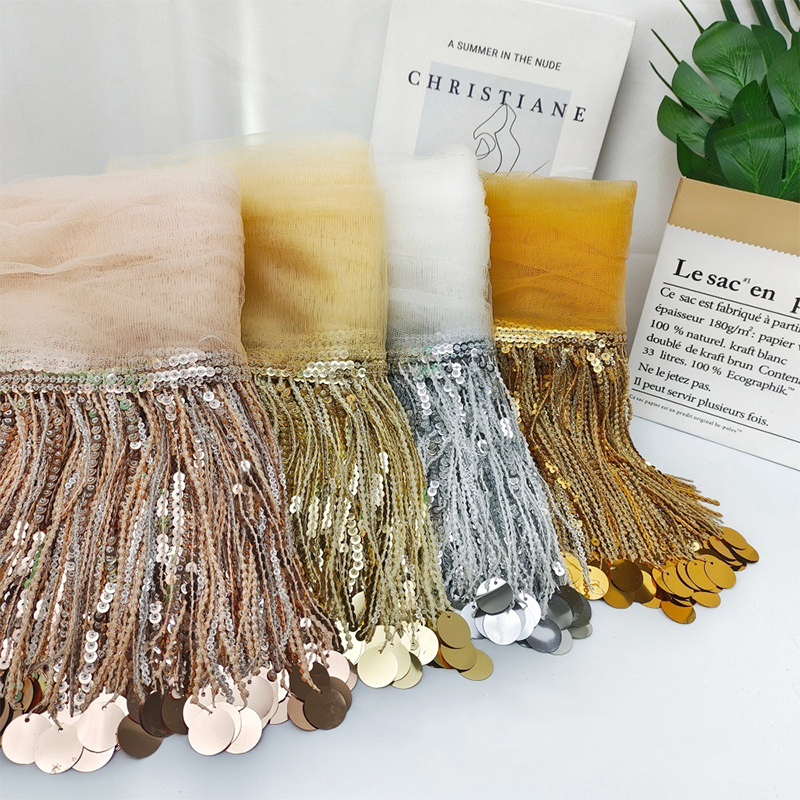 10 Yards Sequins Tassel Lace T - Lace Ribbon Trim avaliação e preço