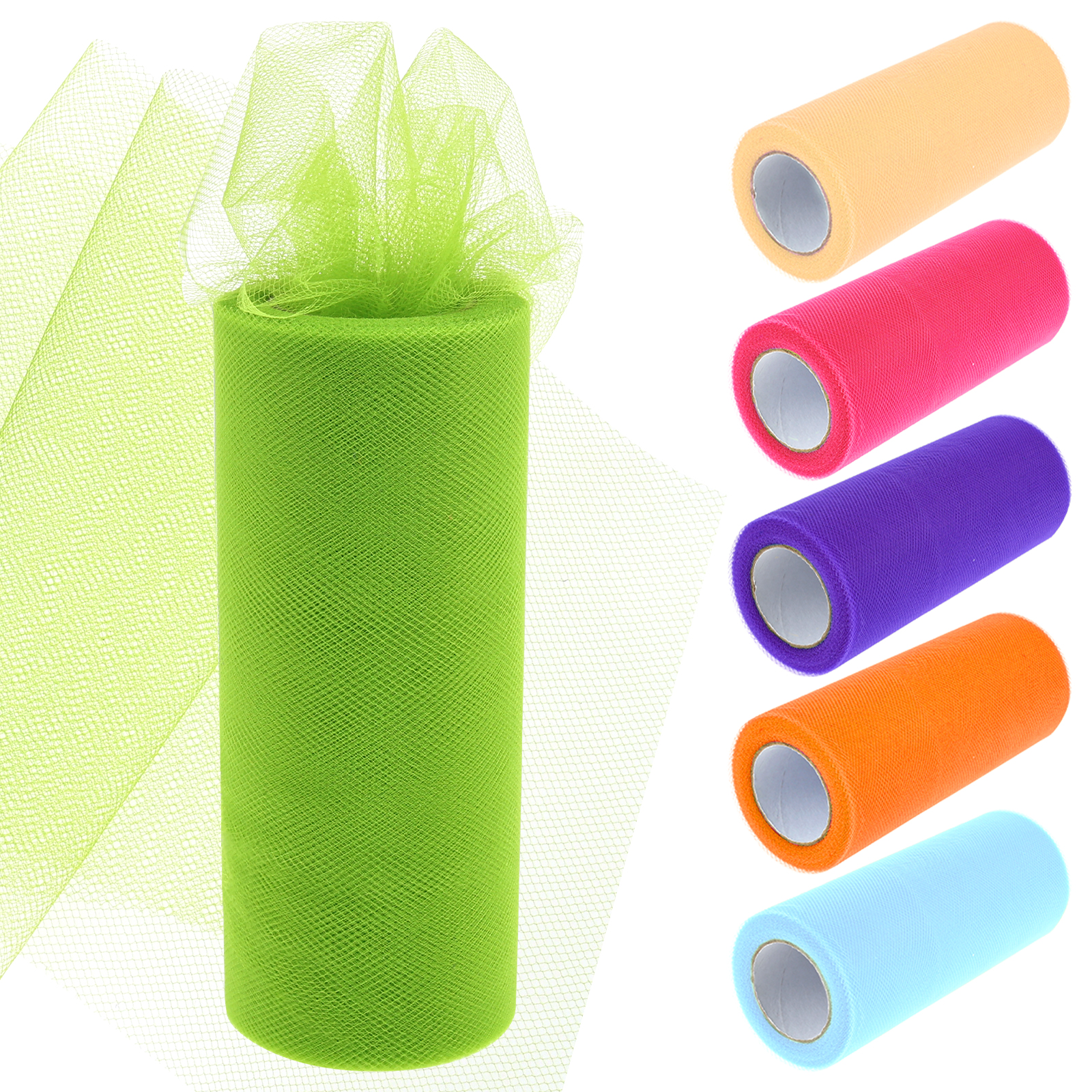 6 Colours Organza Tulle Fabric - Organza Ribbon Spool avaliação e preço