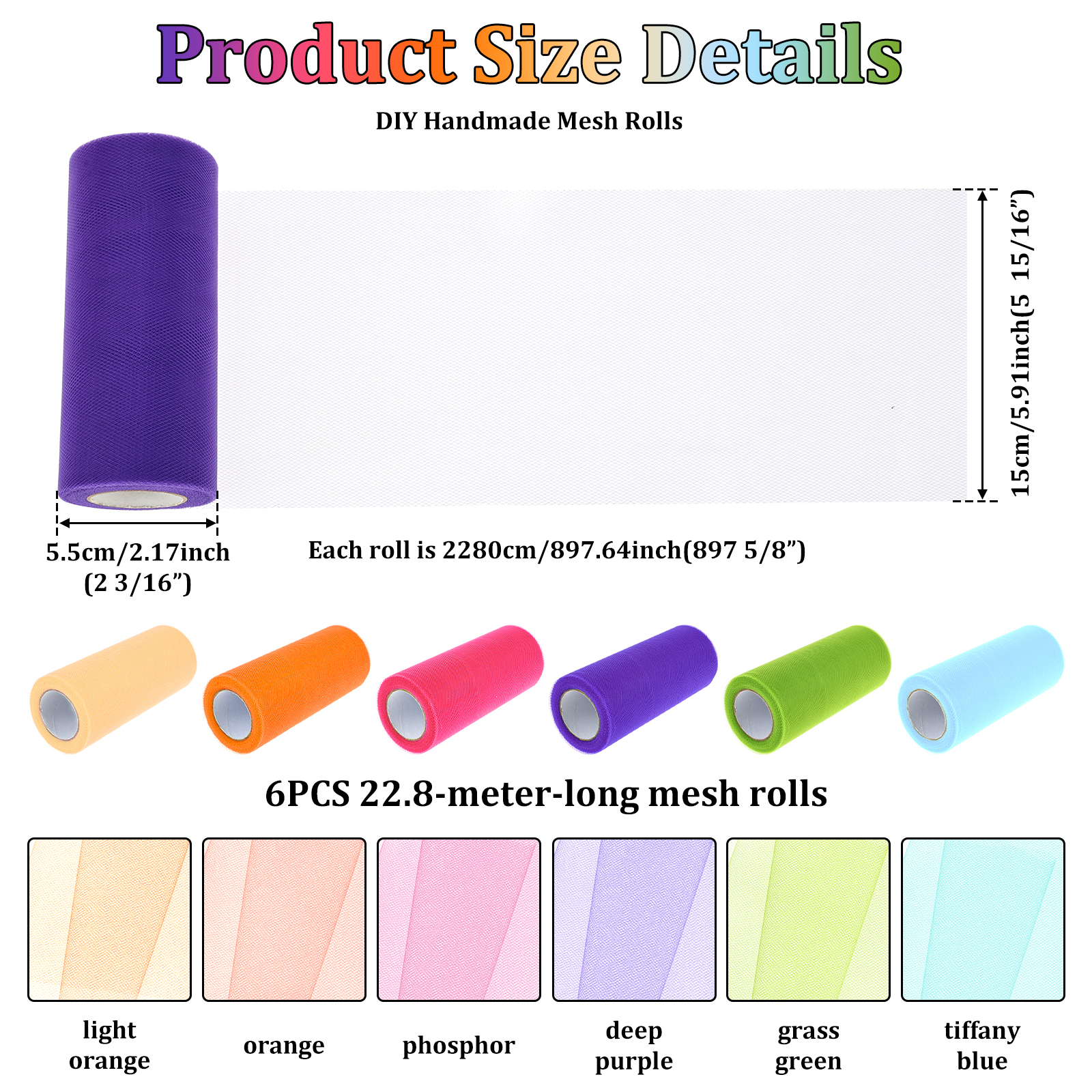 6 Colours Organza Tulle Fabric - Organza Ribbon Spool avaliação e preço