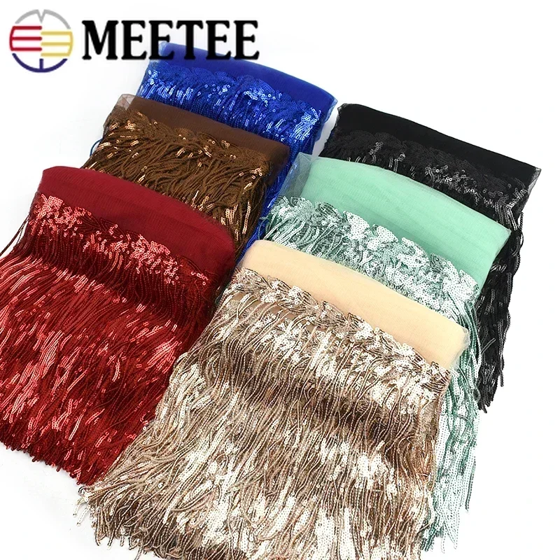 2/5/10Yards Sequin Embroidery  - Beaded Trim Fringe avaliação e preço