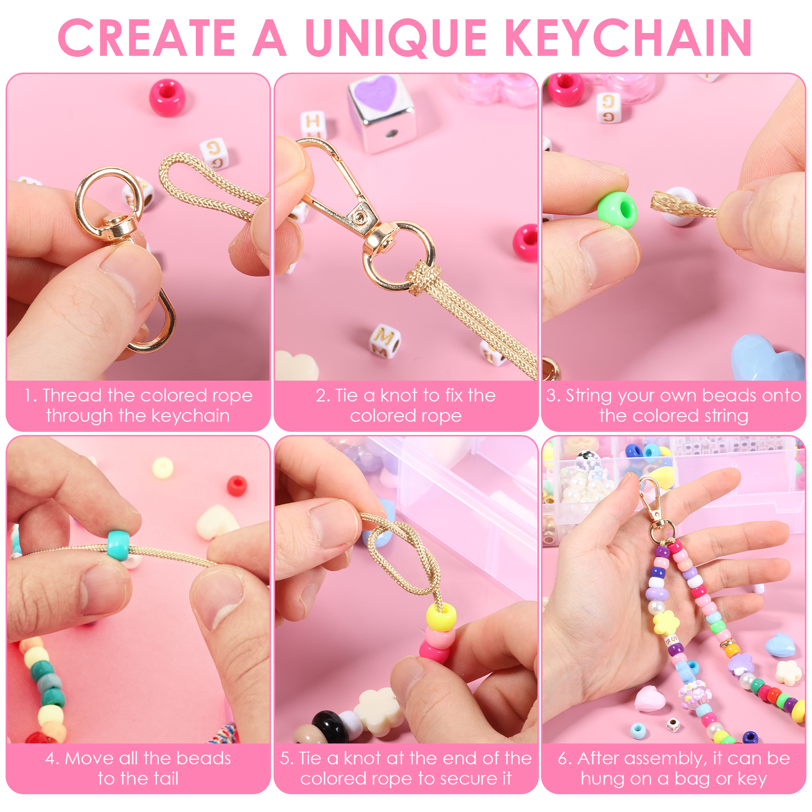 421PCS Beaded Keychain Making  - Embellishment Crafts avaliação e preço