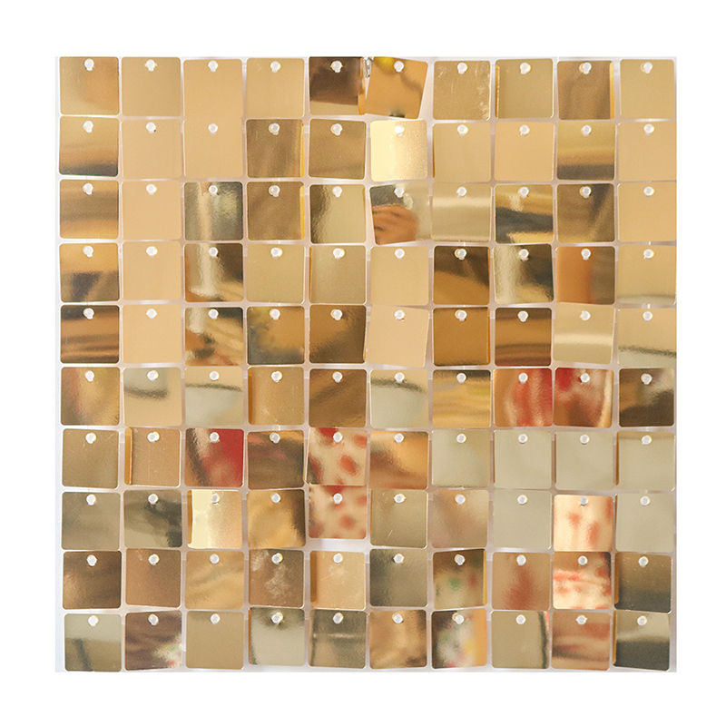 6-27 Pcs Light Golden Shimmer  - Sequin Fabric Panel avaliação e preço
