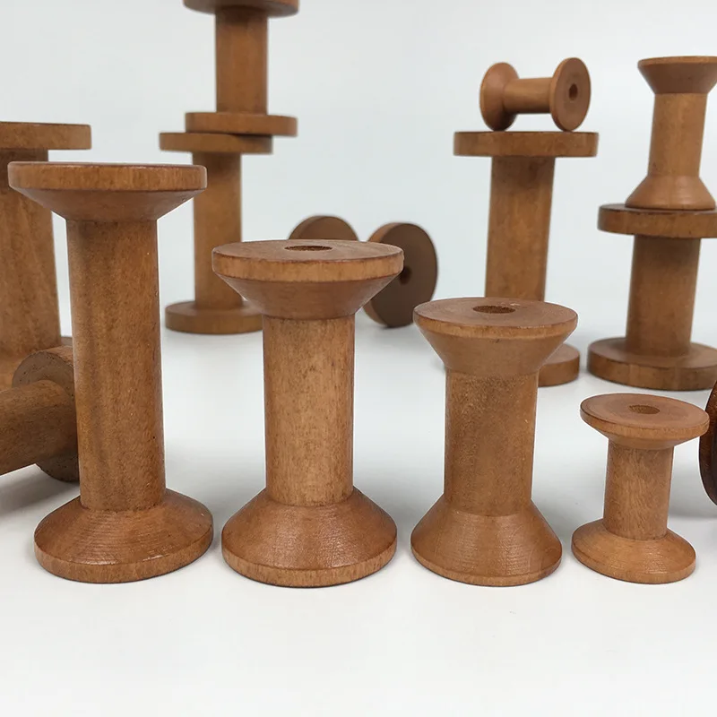 1Pc Vintage Wooden Spools DIY  - Organza Ribbon Spool avaliação e preço