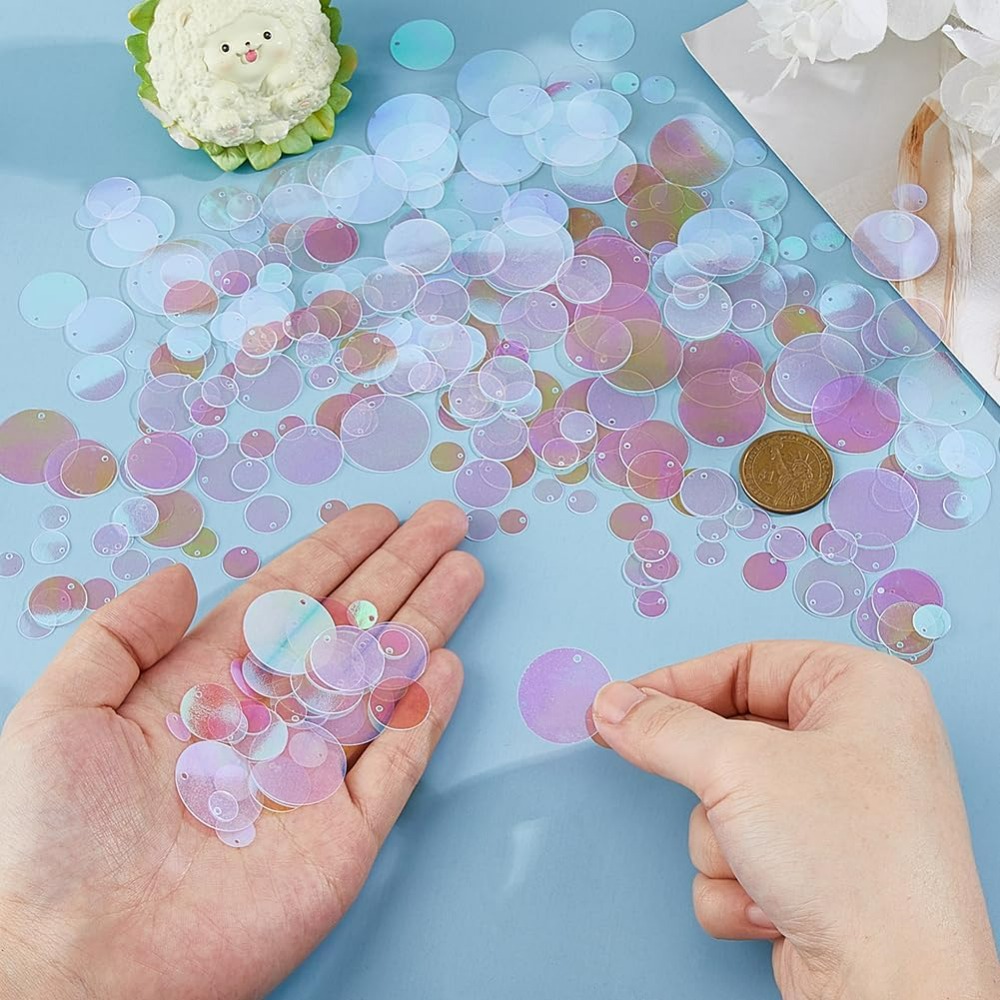 1800Pcs 6 Sizes Loose Sequin F - Embroidery Craft avaliação e preço